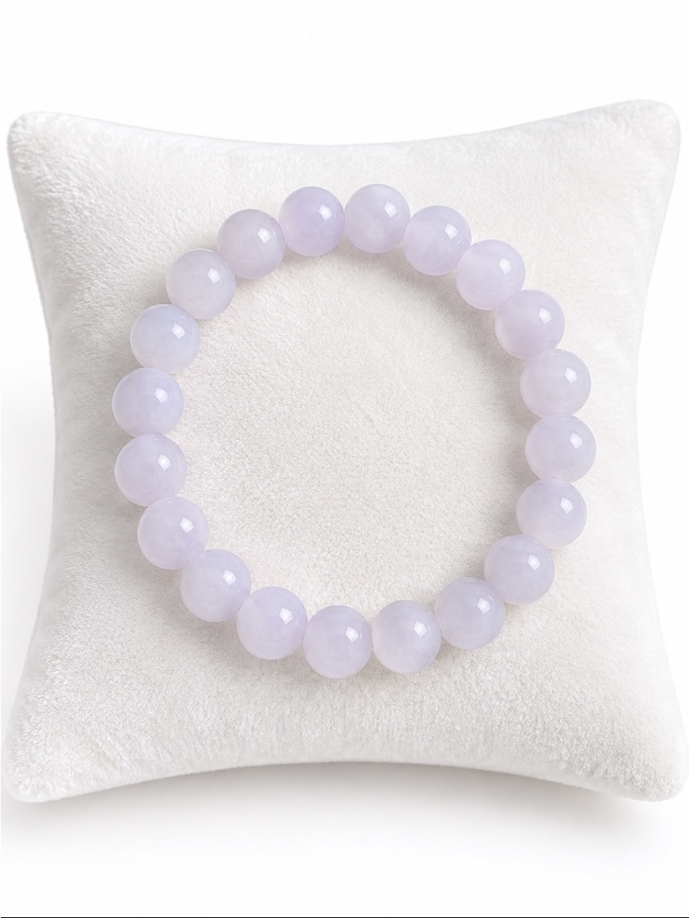 Lavender Purple Round Beaded Stretch Bracelet